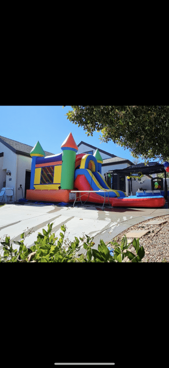 Multi Color Bounce House W/Slide Combo 4-1